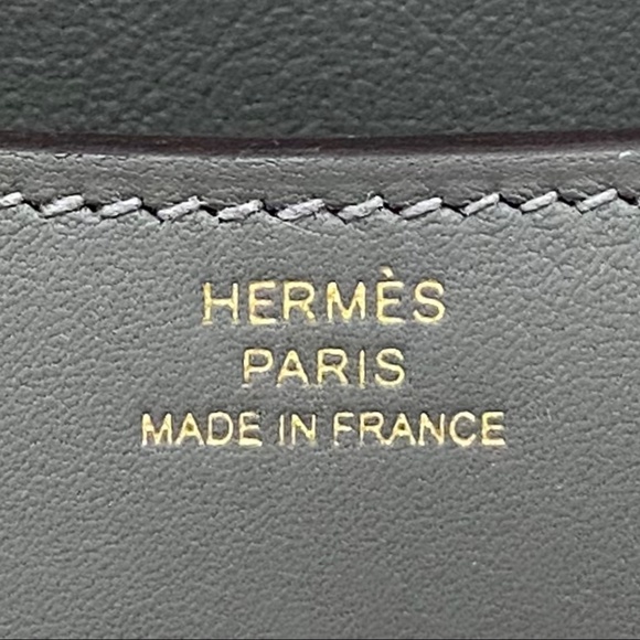 2023 Hermès CONSTANCE 18 MINI MIRROR GREY GRIS MEYER VEAU SWIFT LEATHER BAG GHW - Picture 12 of 16
